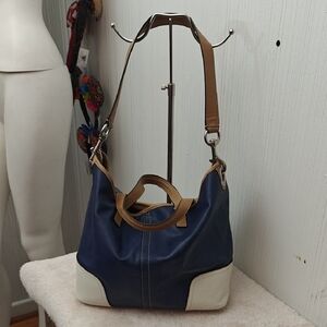 Stylish Navy and Cream Shoulder Bag